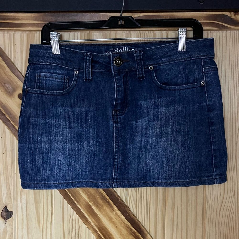 EUC Dollhouse Denim Mini Skirt Blue 9